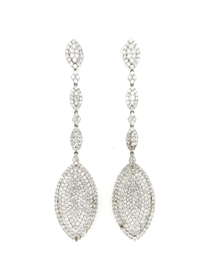 11.23ct Diamond 18K Gold Statement Drop Earrings 11.23ct Diamond 18K Gold Statement Drop Earrings