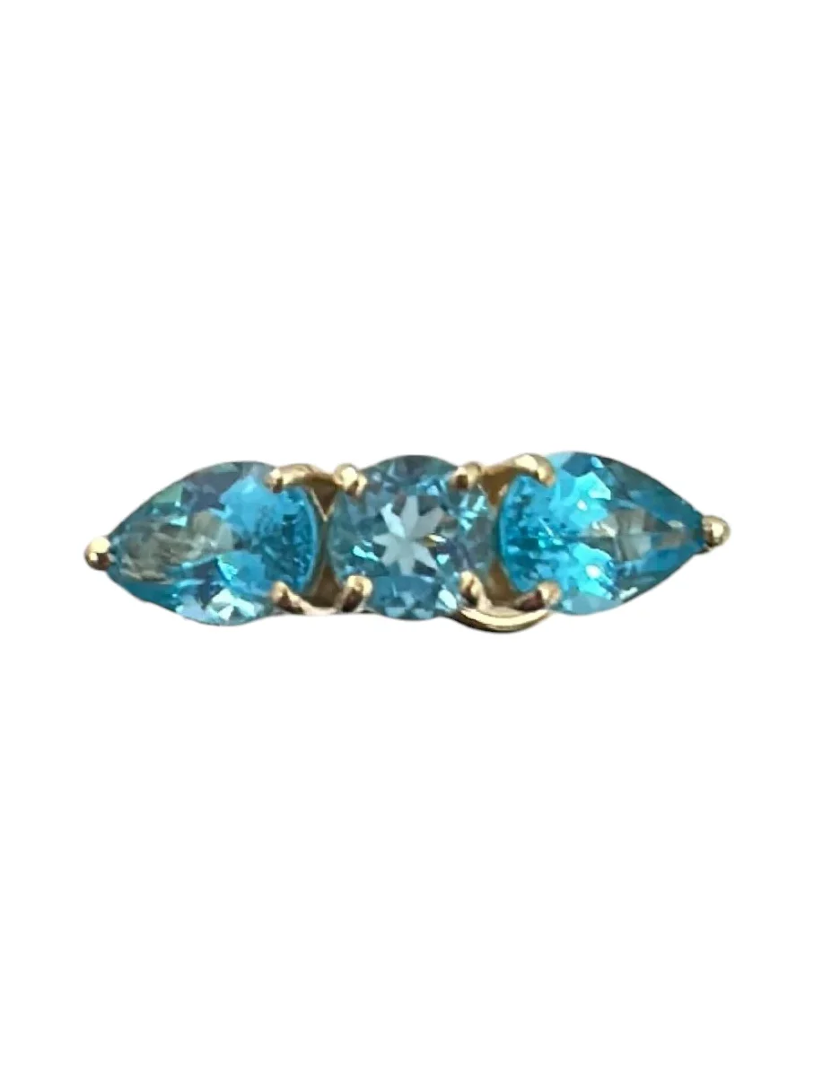 Apatite 18K Gold Three Stones Earcuff Apatite 18K Gold Three Stones Earcuff