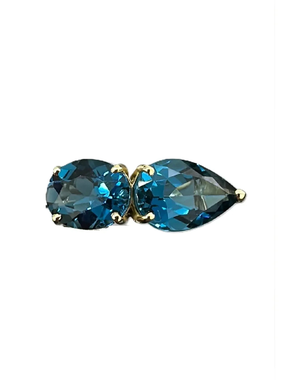 London Topaz 18K Gold Three Stones Earcuff