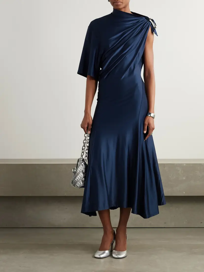 Rabanne Embellished Satin Midi Dress | Thumbnail 2