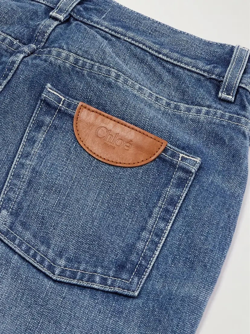 Chloé Snake Frayed Embellished Straight-leg Jeans | Thumbnail 5 Chloé Snake Frayed Embellished Straight-leg Jeans | Thumbnail 5