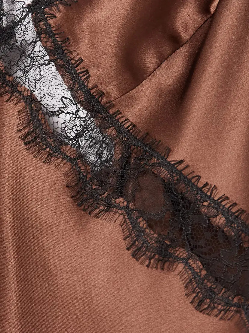 Kiki de Montparnasse Lace-trimmed Silk-satin Maxi Dress | Thumbnail 5