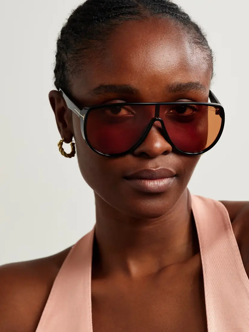 Tom Ford Achilles Oversized Aviator-style Acetate And Gold-tone Sunglasses - Black | Thumbnail 2 Tom Ford Achilles Oversized Aviator-style Acetate And Gold-tone Sunglasses - Black | Thumbnail 2