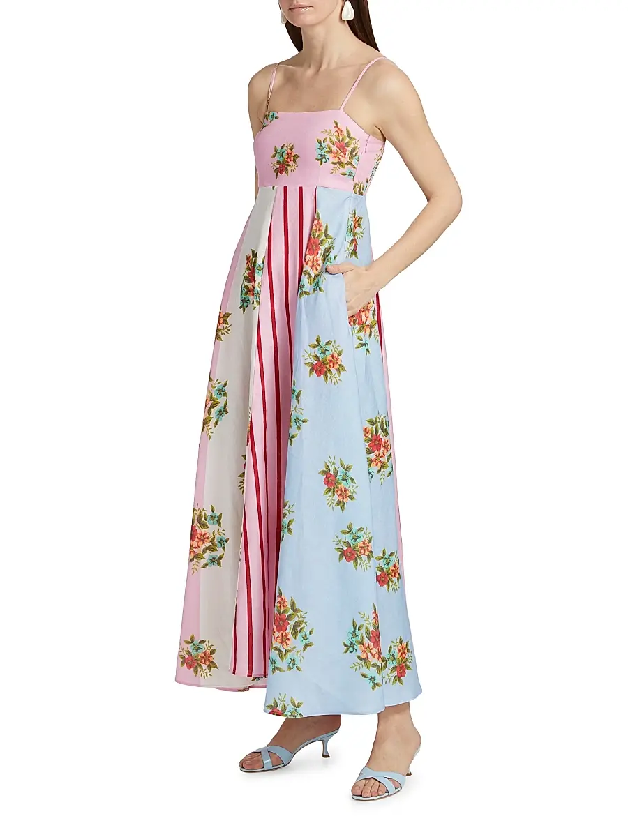 ASTON STUDIO Women's Lucille Belted Floral Linen Shirtdress | Thumbnail 2 ASTON STUDIO Women's Lucille Belted Floral Linen Shirtdress | Thumbnail 2