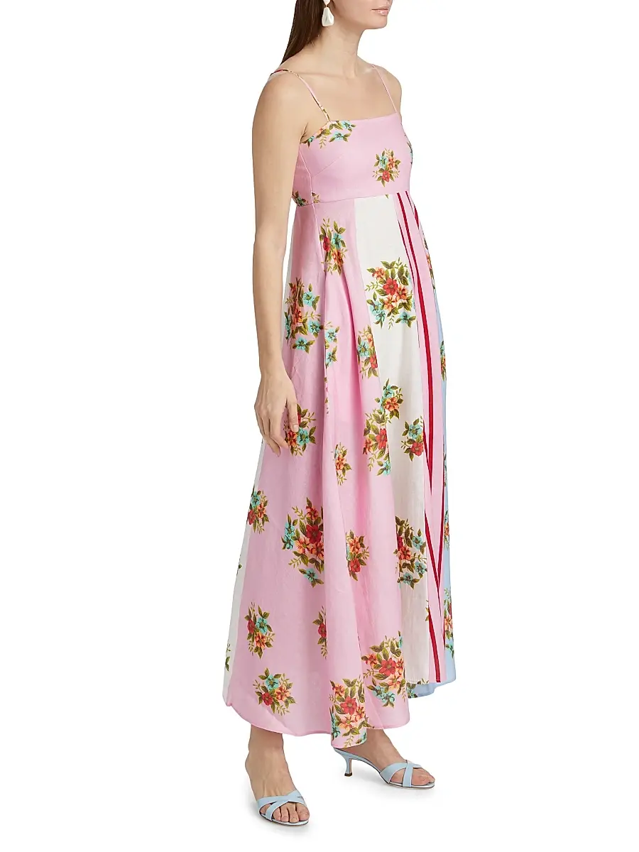 ASTON STUDIO Women's Lucille Belted Floral Linen Shirtdress | Thumbnail 4 ASTON STUDIO Women's Lucille Belted Floral Linen Shirtdress | Thumbnail 4