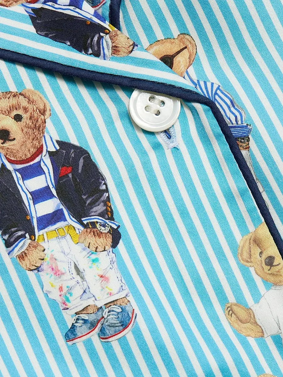 Polo Ralph Lauren Women's Madison Teddy Bear Stripe Pajama Set | Thumbnail 7 Polo Ralph Lauren Women's Madison Teddy Bear Stripe Pajama Set | Thumbnail 7