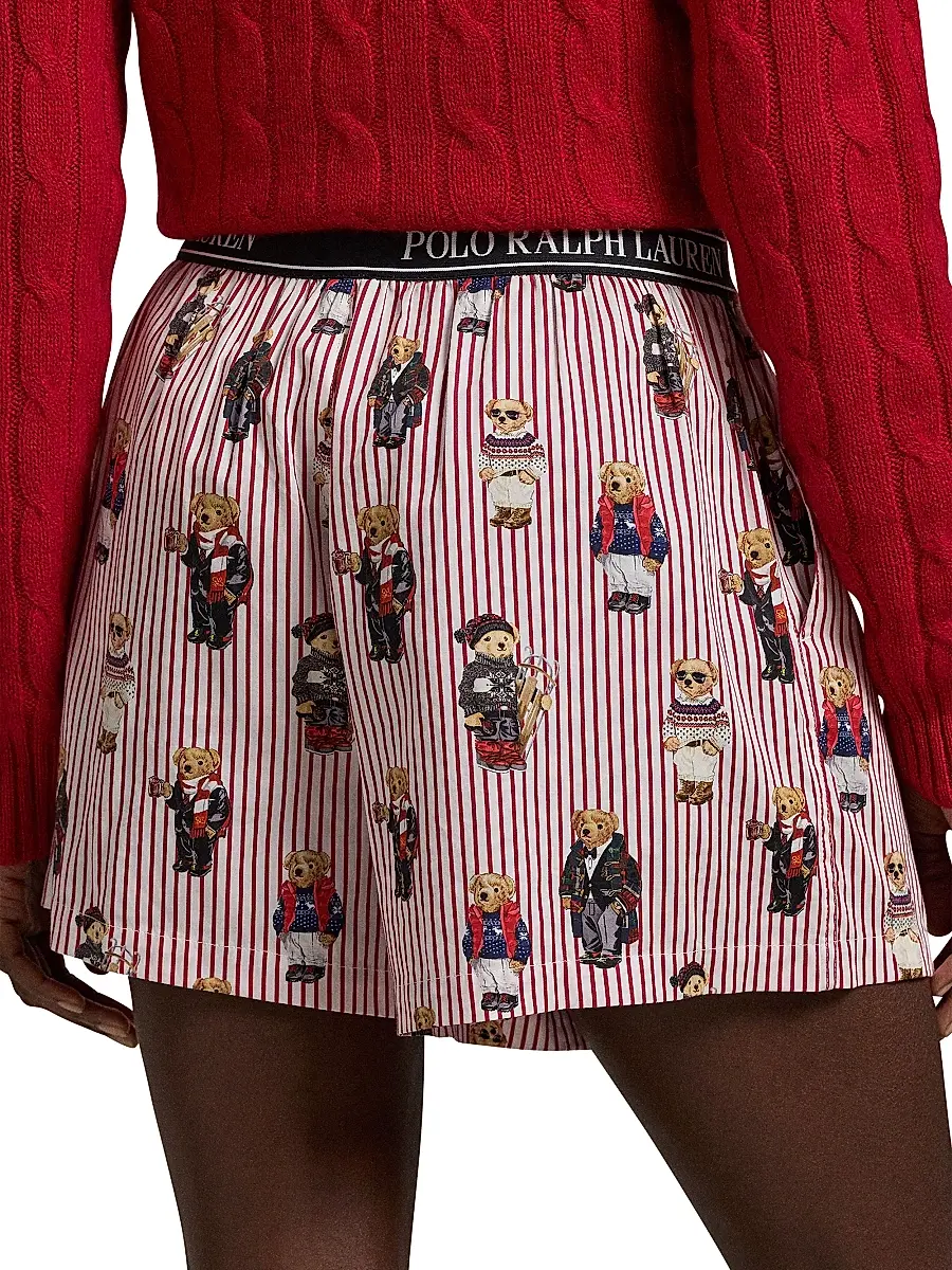 Polo Ralph Lauren Women's Iconic Bear Boxer Shorts | Thumbnail 3 Polo Ralph Lauren Women's Iconic Bear Boxer Shorts | Thumbnail 3