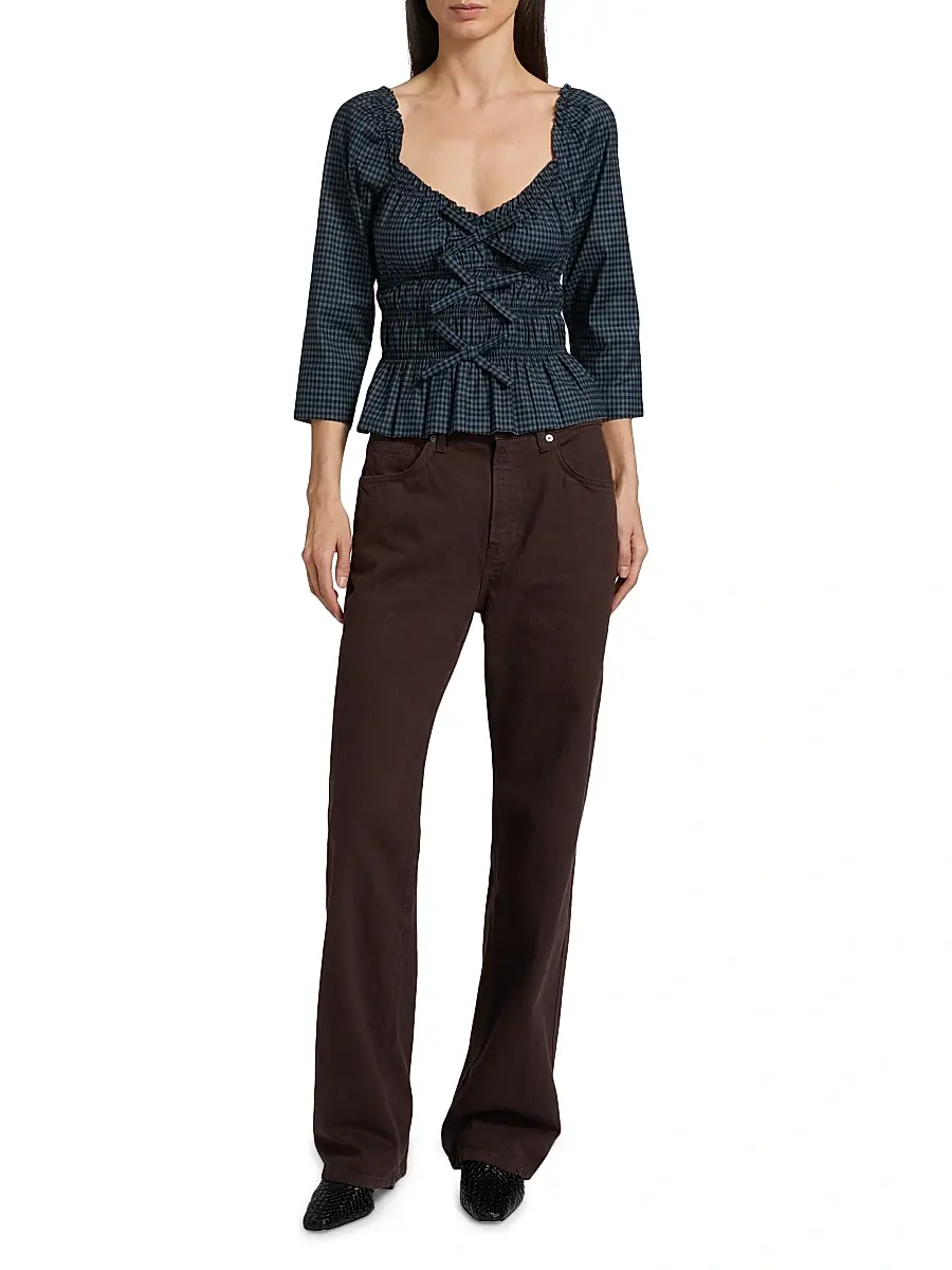 Reformation Women's Lauryn Gingham Peplum Top | Thumbnail 2 Reformation Women's Lauryn Gingham Peplum Top | Thumbnail 2