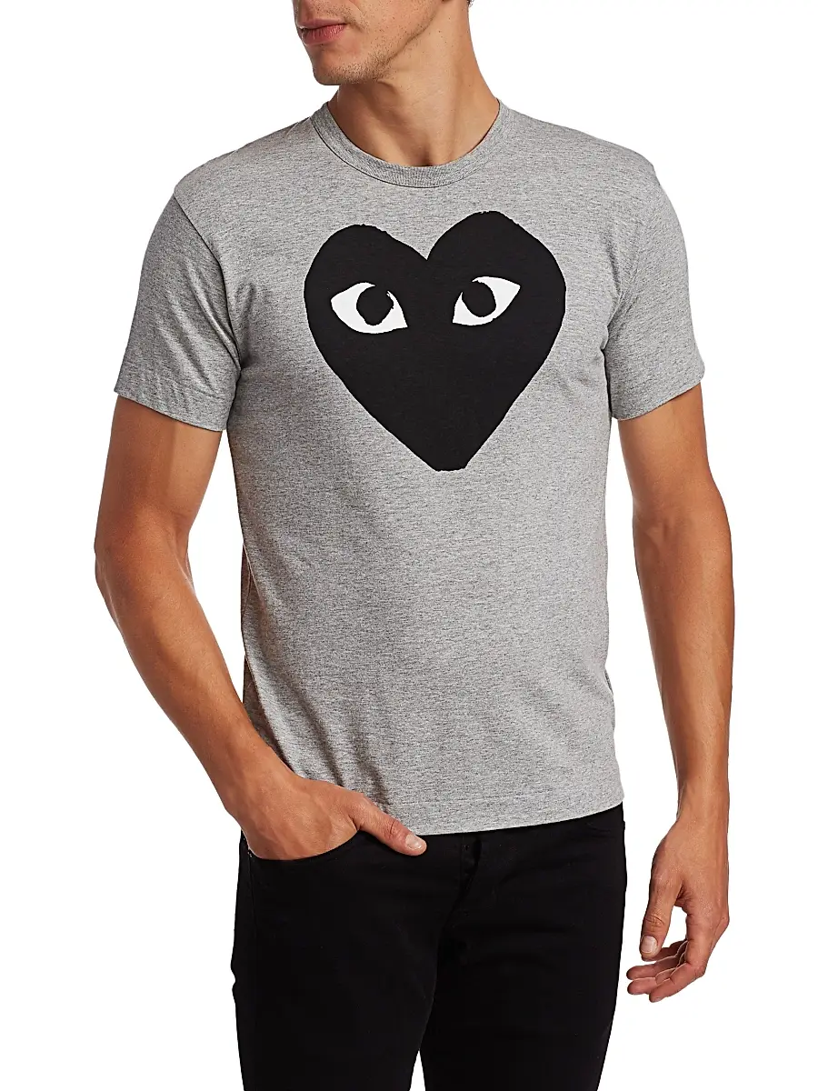Comme des Garçons PLAY Men Printed Cotton Tee | Thumbnail 3 Comme des Garçons PLAY Men Printed Cotton Tee | Thumbnail 3