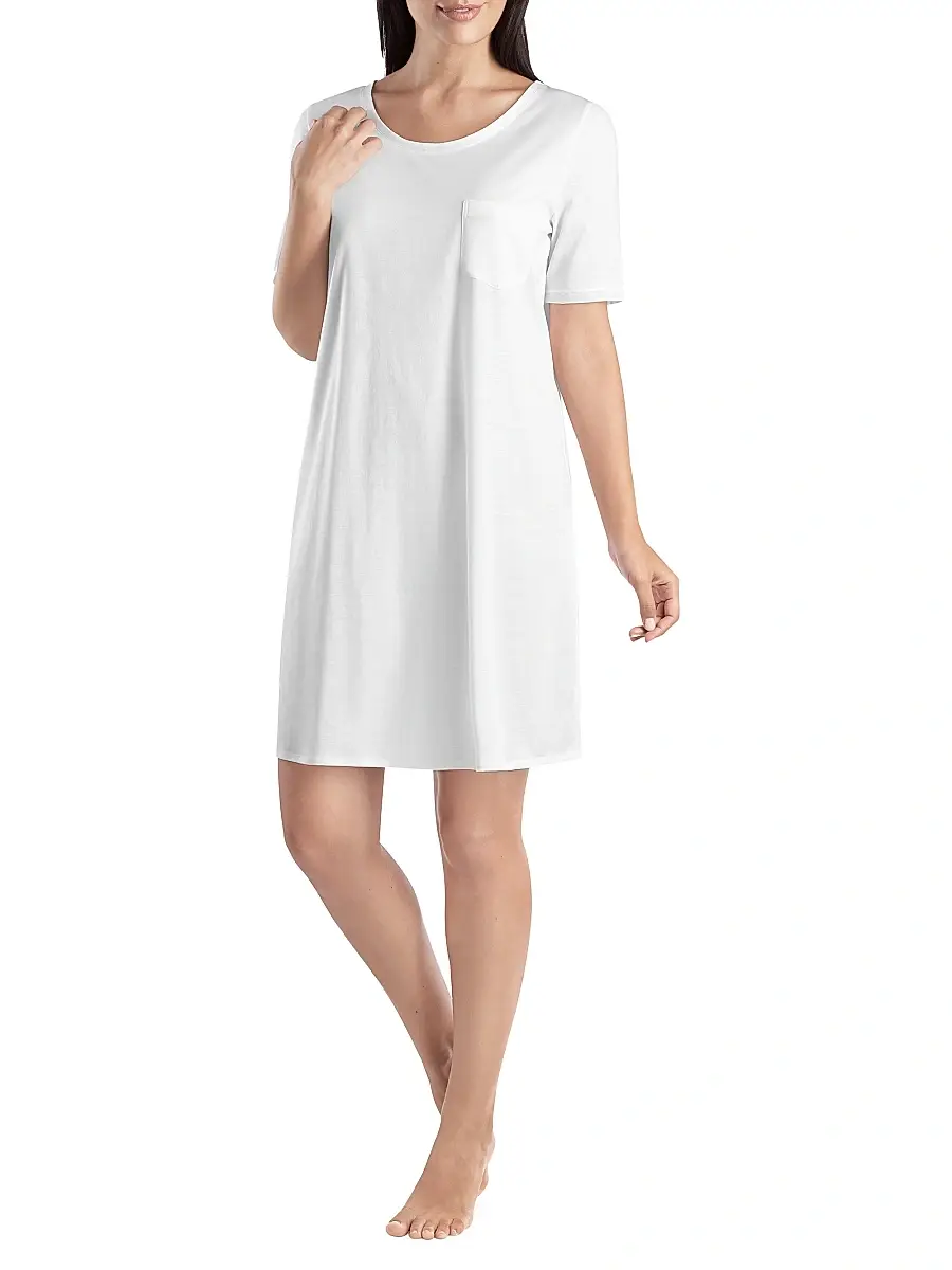 Hanro Women's Cotton Deluxe Short-Sleeve Gown | Thumbnail 2 Hanro Women's Cotton Deluxe Short-Sleeve Gown | Thumbnail 2