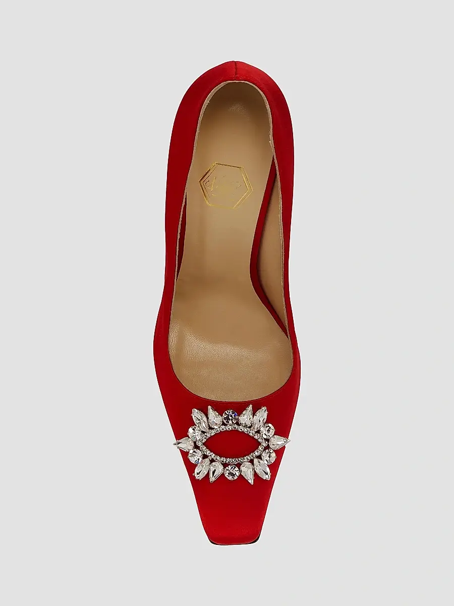 Nalebe Women's Aurum 102MM Satin Crystal-Embellished Pumps | Thumbnail 5