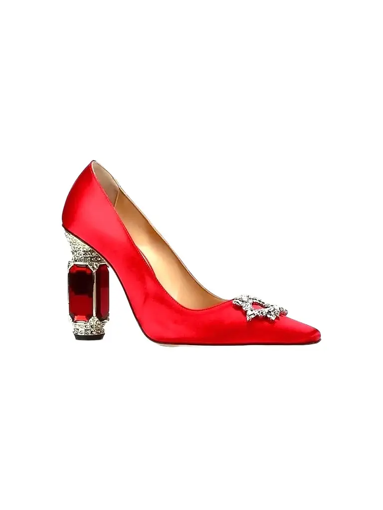 Nalebe Women's Aurum 102MM Satin Crystal-Embellished Pumps