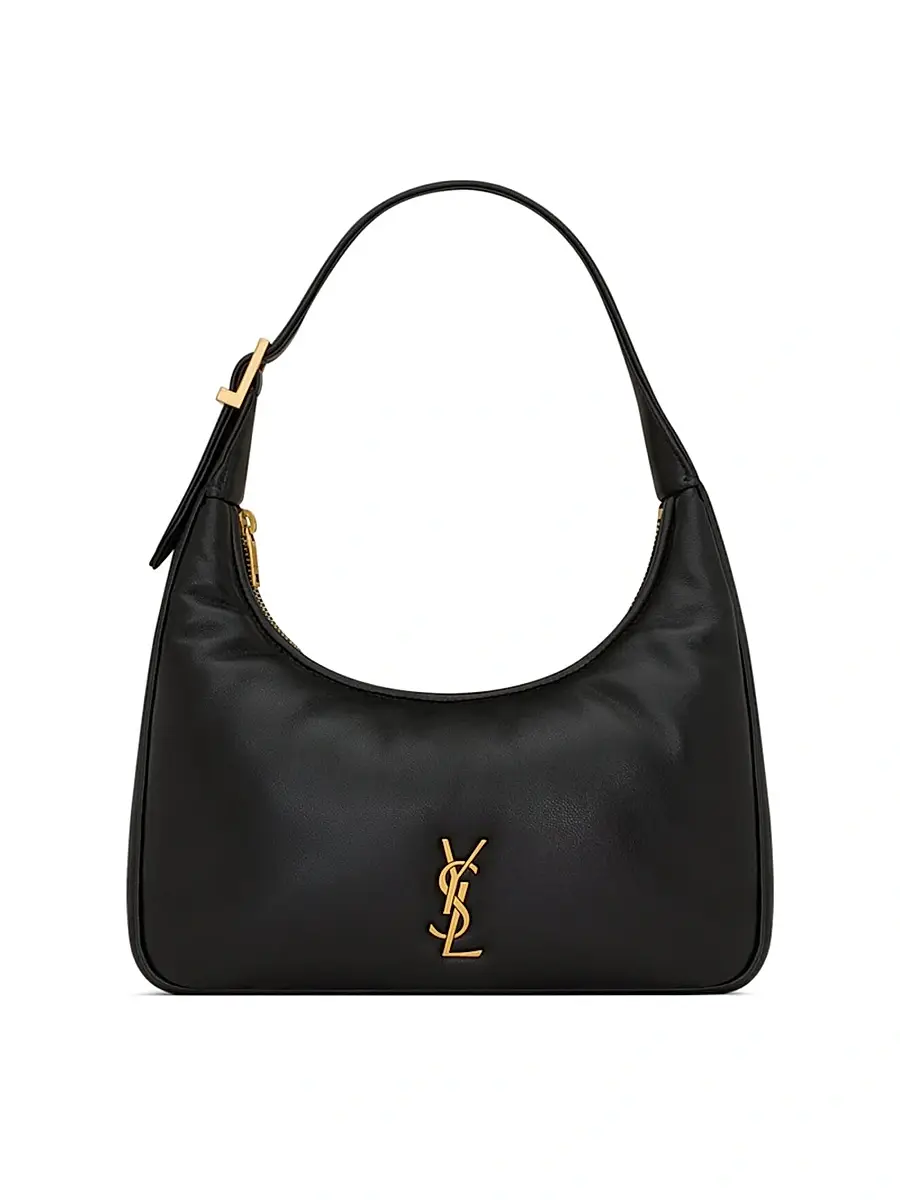 Saint Laurent Women's Calypso Mini Hobo Bag in Plunged Lambskin - Black | Image 1 Saint Laurent Women's Calypso Mini Hobo Bag in Plunged Lambskin - Black | Image 1