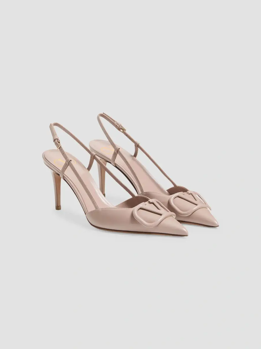 Valentino Women's VLogo Signature Calfskin 80MM Slingback Pumps | Thumbnail 2 Valentino Women's VLogo Signature Calfskin 80MM Slingback Pumps | Thumbnail 2
