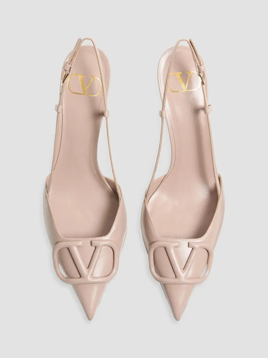 Valentino Women's VLogo Signature Calfskin 80MM Slingback Pumps | Thumbnail 3 Valentino Women's VLogo Signature Calfskin 80MM Slingback Pumps | Thumbnail 3