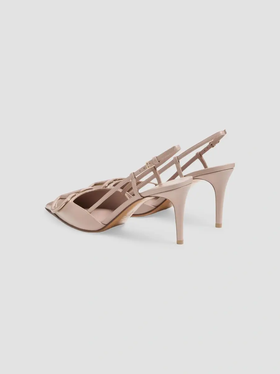 Valentino Women's VLogo Signature Calfskin 80MM Slingback Pumps | Thumbnail 4 Valentino Women's VLogo Signature Calfskin 80MM Slingback Pumps | Thumbnail 4