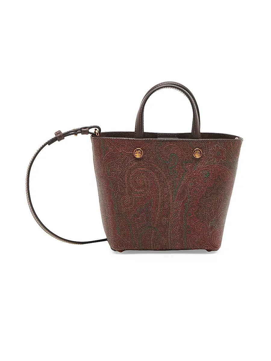 Etro Women's Extra-Small Essential Paisley Shopper Tote Bag - Brown | Image 1 Etro Women's Extra-Small Essential Paisley Shopper Tote Bag - Brown | Image 1