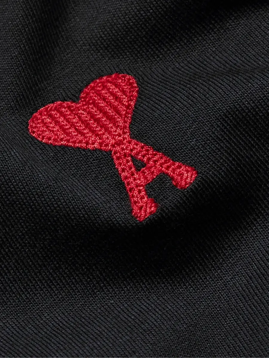 AMI PARIS Logo-Embroidered Stretch Organic Cotton-Jersey T-Shirt - Men | Thumbnail 5