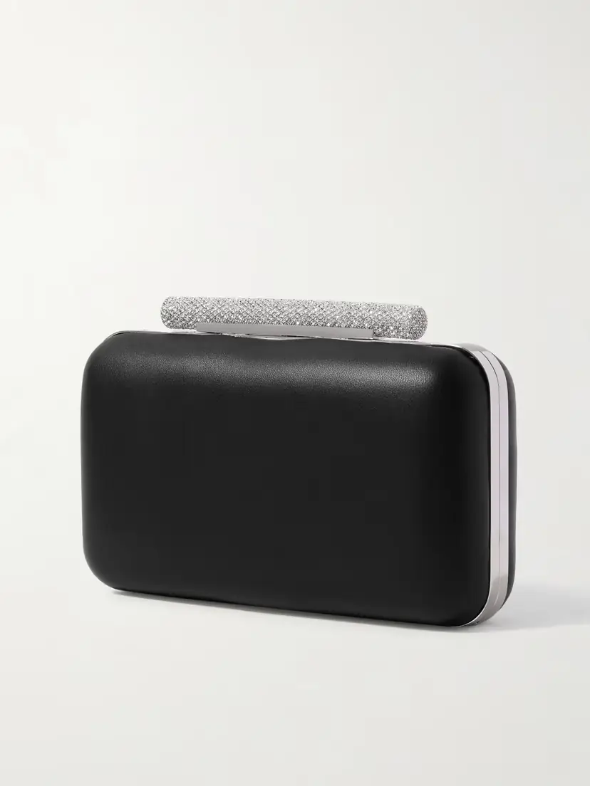 Alexander McQueen T-bar Crystal-embellished Leather Clutch | Thumbnail 3