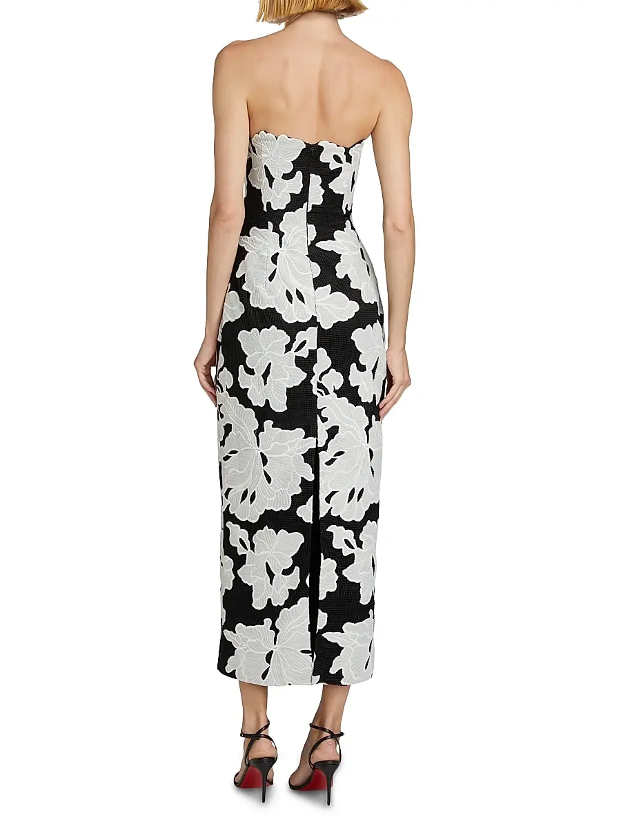 Lela Rose Women's Natasha Strapless Floral Dress | Thumbnail 5 Lela Rose Women's Natasha Strapless Floral Dress | Thumbnail 5