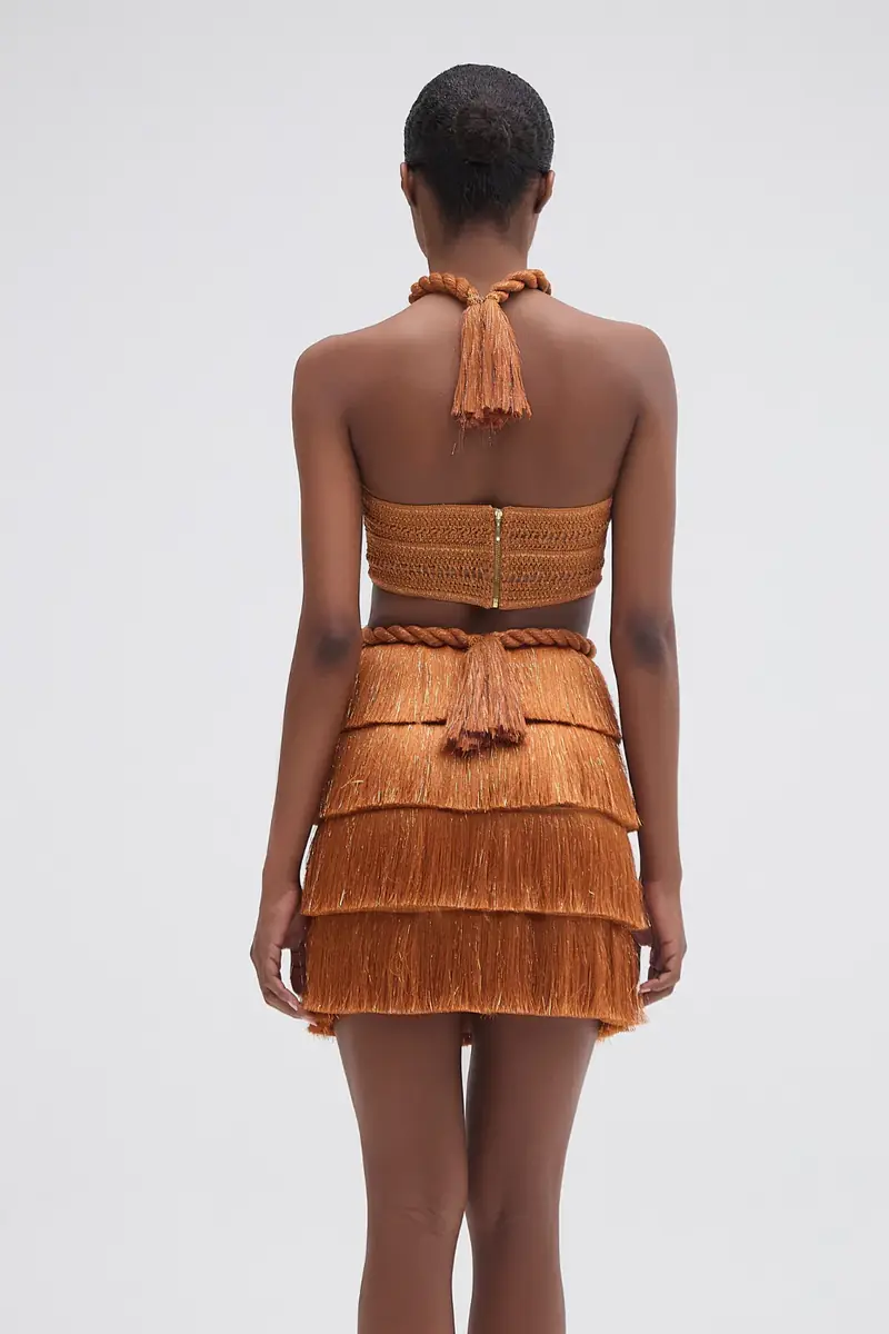 PatBo PREORDER: PAMPAS FRINGE CUT OUT MINI DRESS | Thumbnail 5