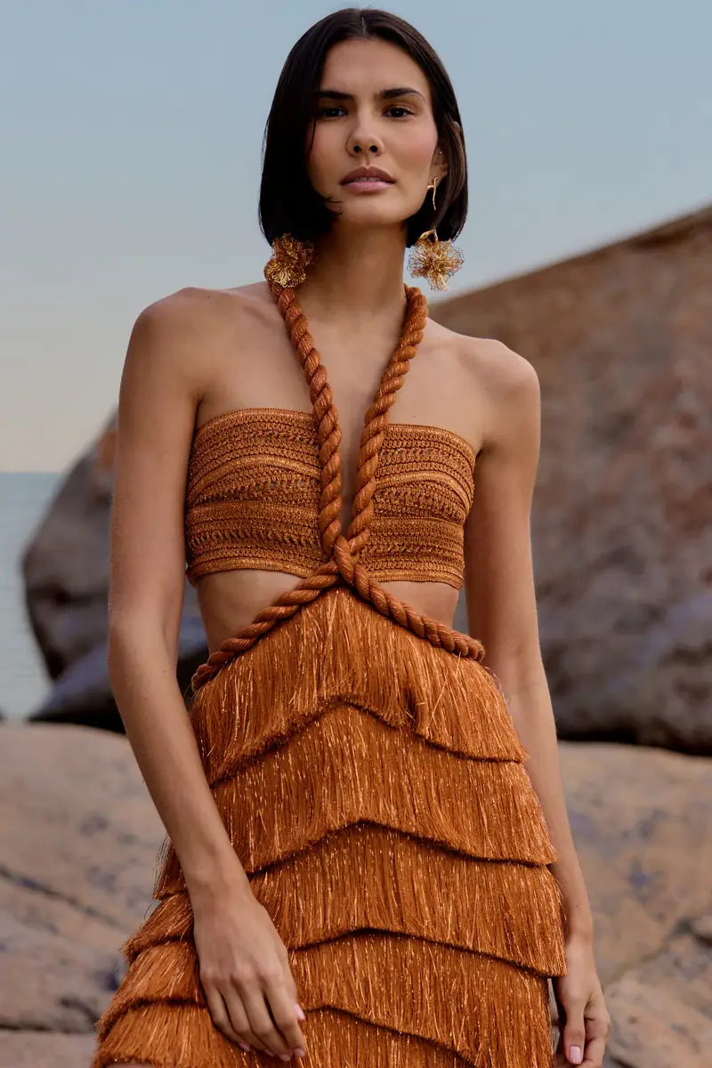PatBo PREORDER: PAMPAS FRINGE CUT OUT MINI DRESS | Thumbnail 7