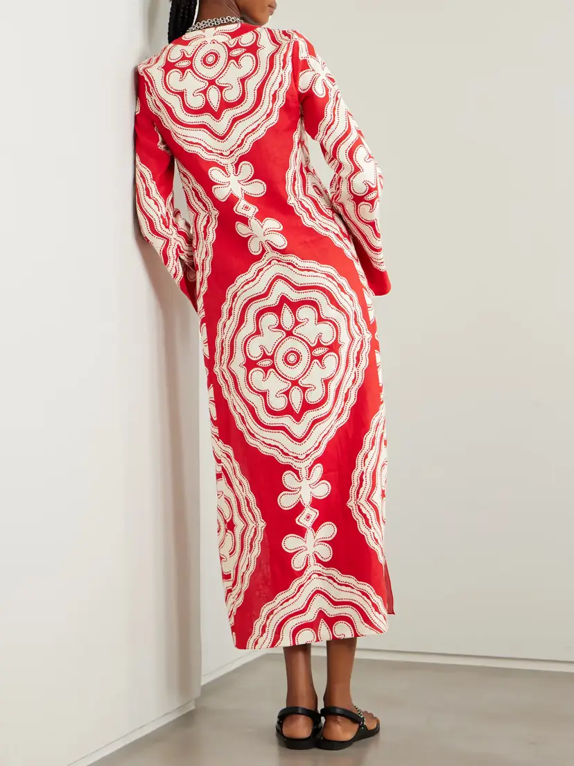 Lemlem Theodora Printed Linen Maxi Dress | Thumbnail 3 Lemlem Theodora Printed Linen Maxi Dress | Thumbnail 3