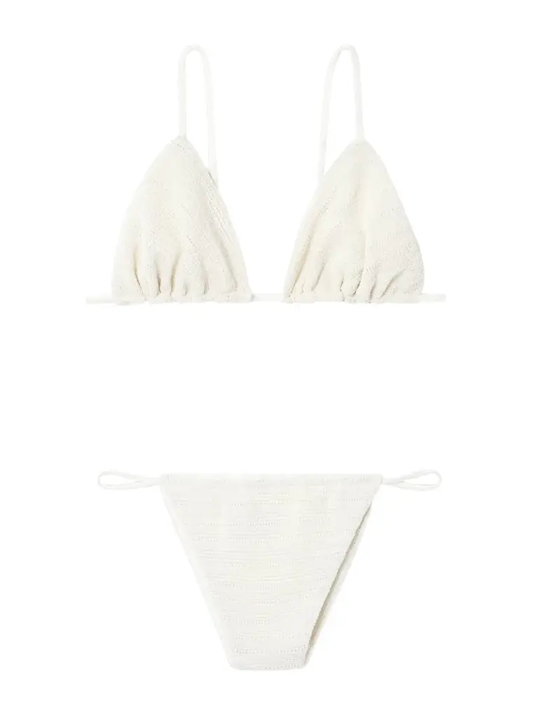 Gianni + Brita Crocheted Cotton-blend Triangle Bikini