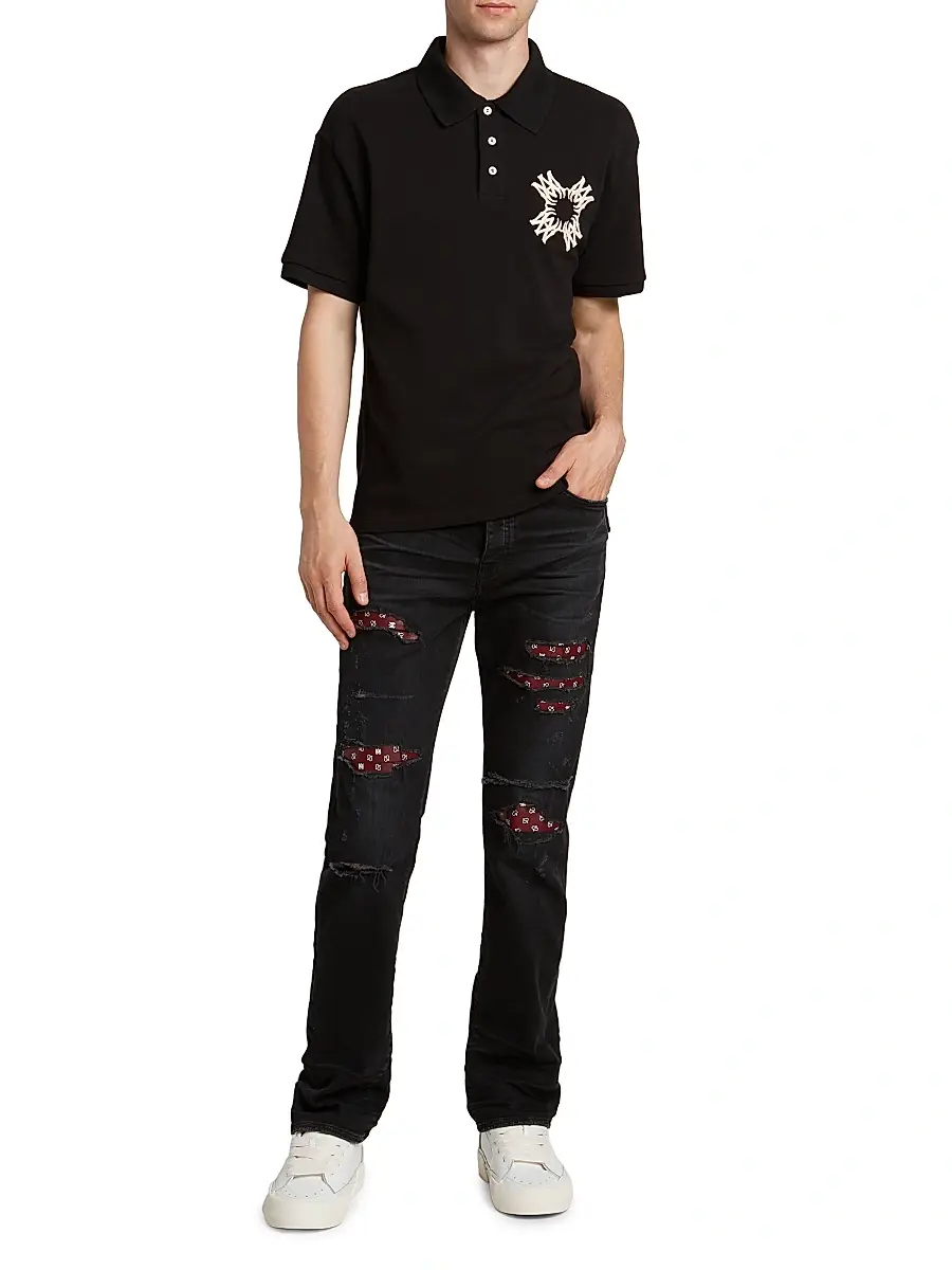 AMIRI Men's Ma Quad Cotton Polo Shirt | Thumbnail 2 AMIRI Men's Ma Quad Cotton Polo Shirt | Thumbnail 2