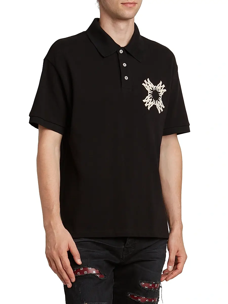AMIRI Men's Ma Quad Cotton Polo Shirt | Thumbnail 4 AMIRI Men's Ma Quad Cotton Polo Shirt | Thumbnail 4