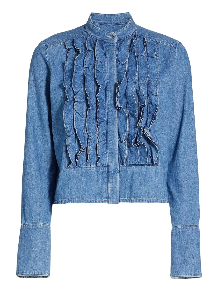 Women's Patti Ruffled Denim Top Women's Patti Ruffled Denim Top
