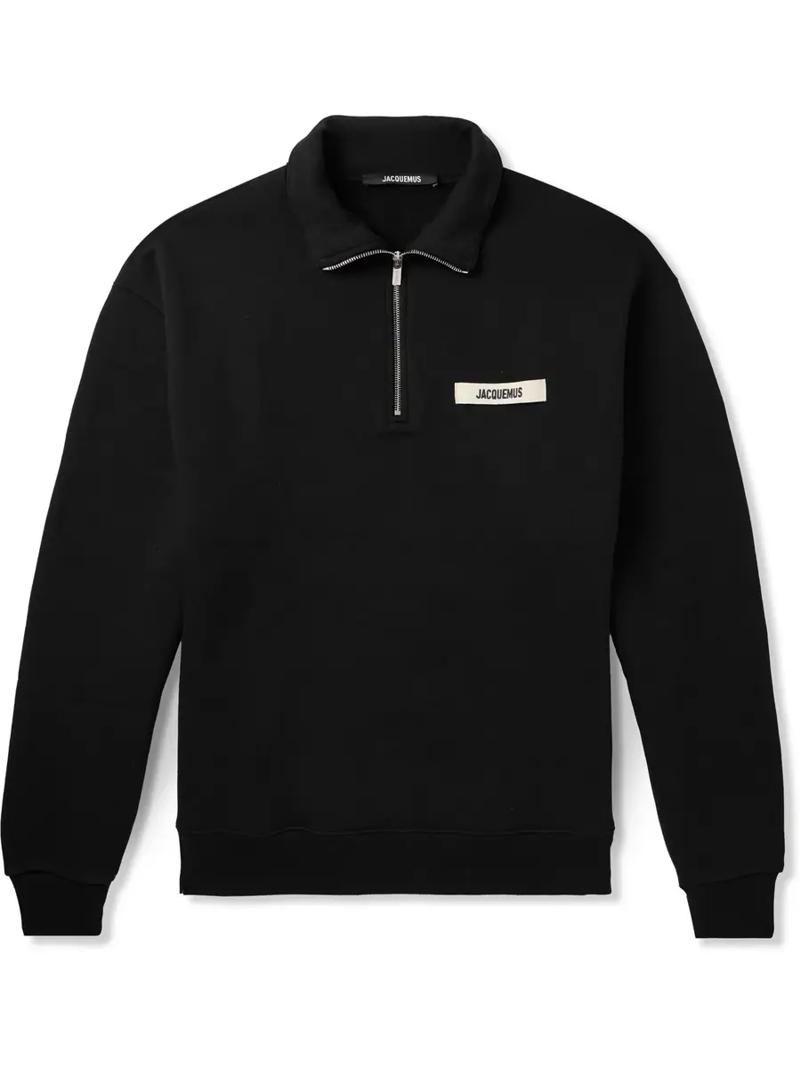 Logo-Appliquéd Cotton-Jersey Half-Zip Sweatshirt - Men