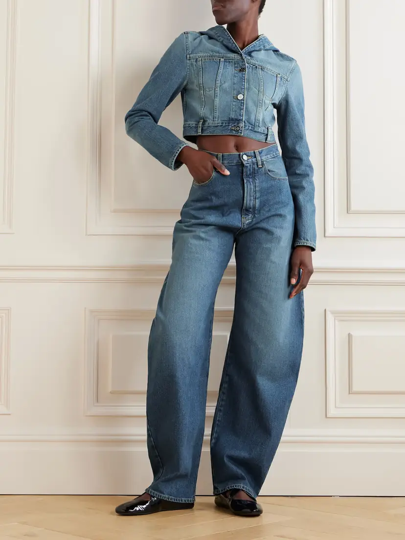 Alaïa Cropped Hooded Denim Jacket | Thumbnail 2