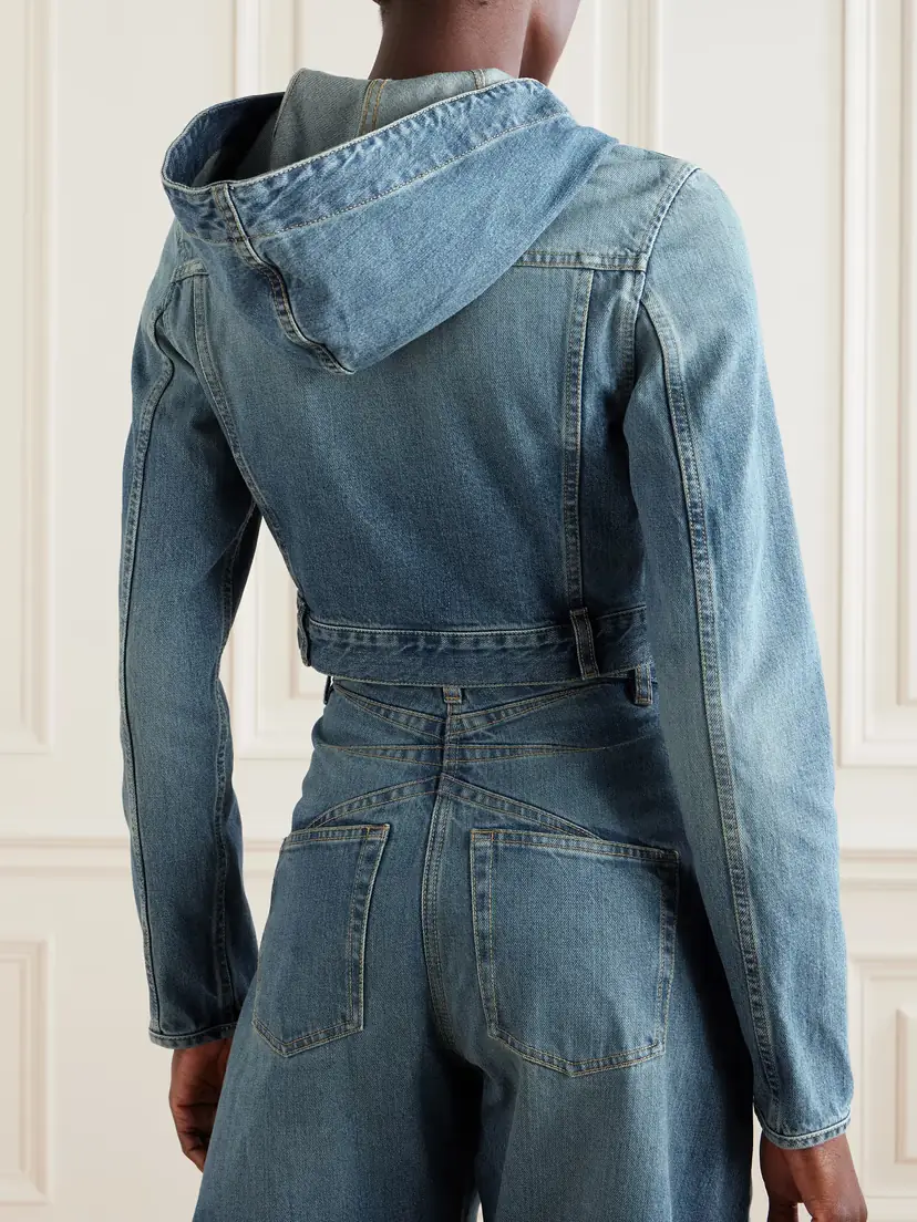 Alaïa Cropped Hooded Denim Jacket | Thumbnail 3