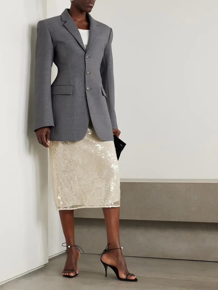 Stella McCartney Sequined Mesh Midi Skirt | Thumbnail 2