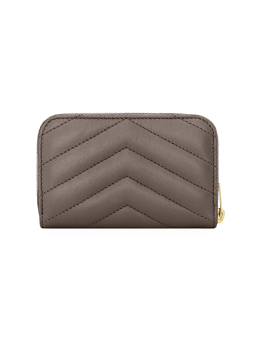 Saint Laurent Women's Cassandre Change Purse in Lambskin - Urban Grey | Thumbnail 4 Saint Laurent Women's Cassandre Change Purse in Lambskin - Urban Grey | Thumbnail 4