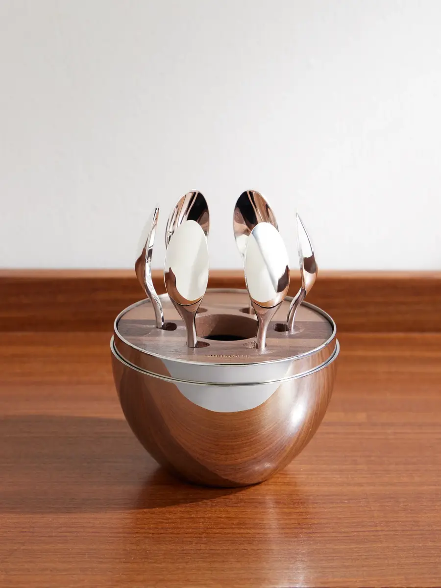 Christofle MOOD Coffee Set of Six Silver-Plated Espresso Spoons with Case - Men
