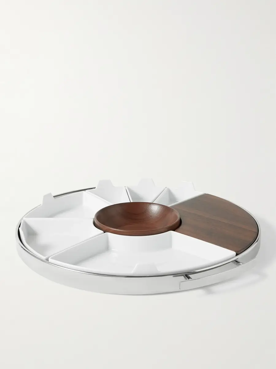 Christofle MOOD Party Stainless Steel, Walnut and Porcelain Tray - Men | Thumbnail 3 Christofle MOOD Party Stainless Steel, Walnut and Porcelain Tray - Men | Thumbnail 3