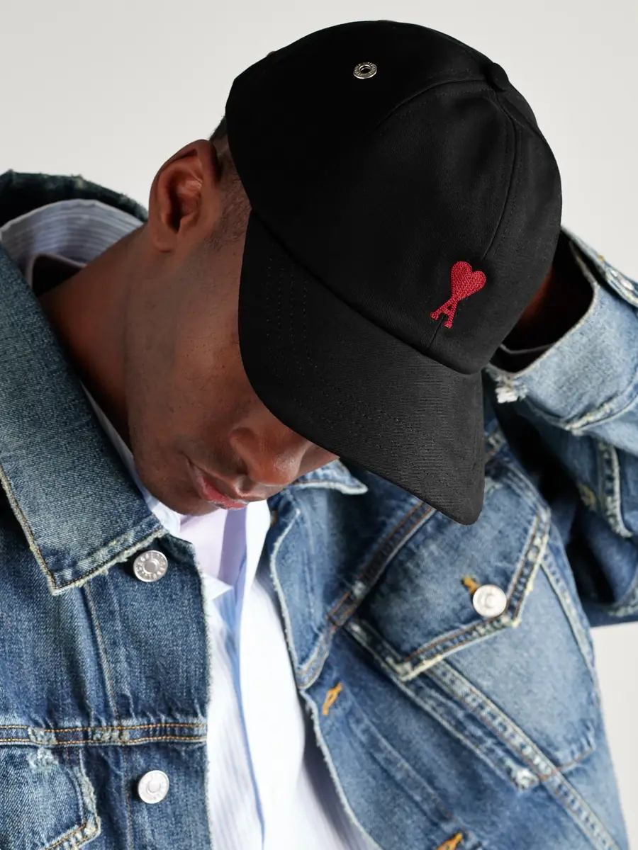 AMI PARIS Logo-Embroidered Cotton-Twill Baseball Cap - Men | Thumbnail 2