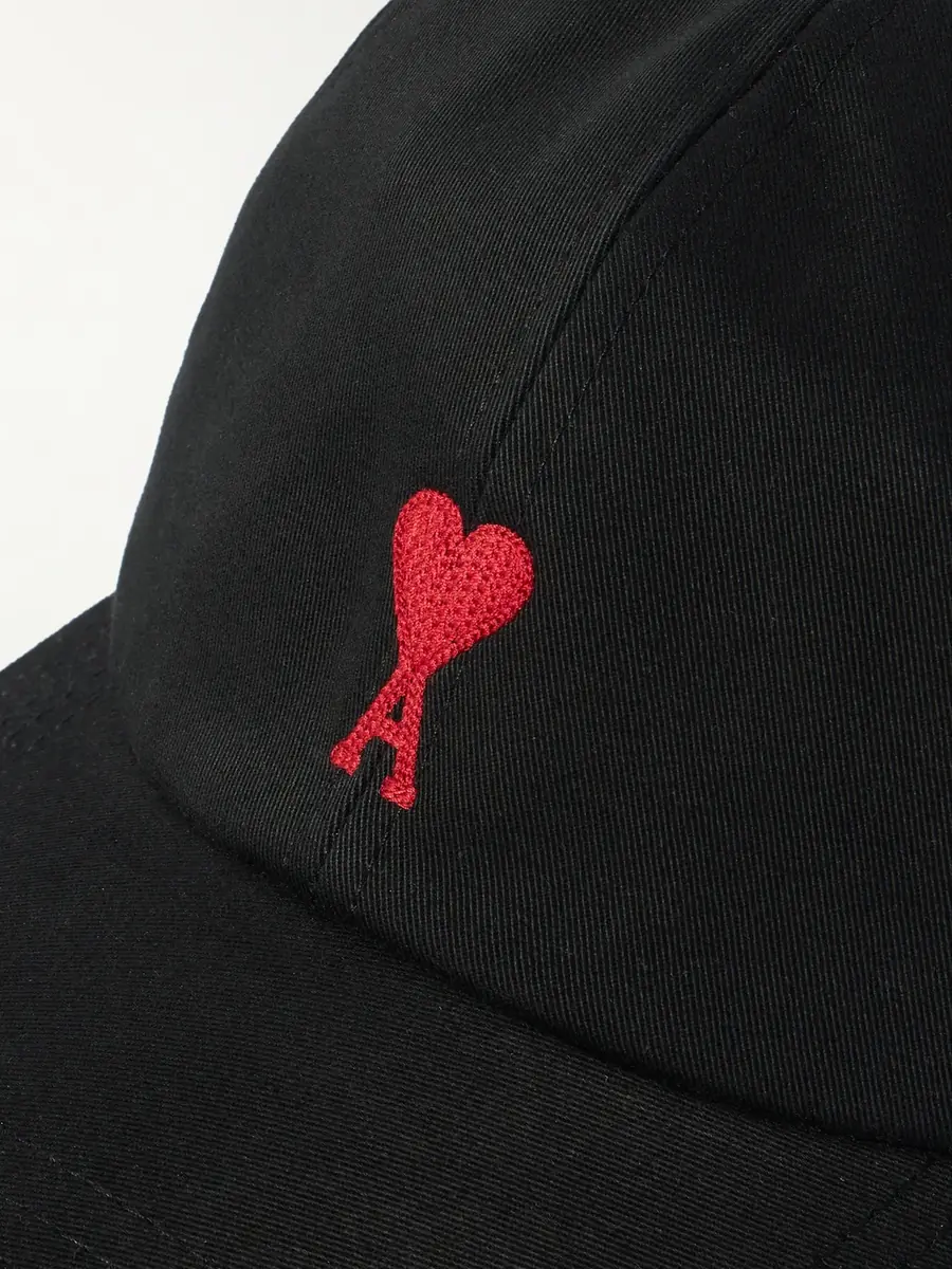 AMI PARIS Logo-Embroidered Cotton-Twill Baseball Cap - Men | Thumbnail 4