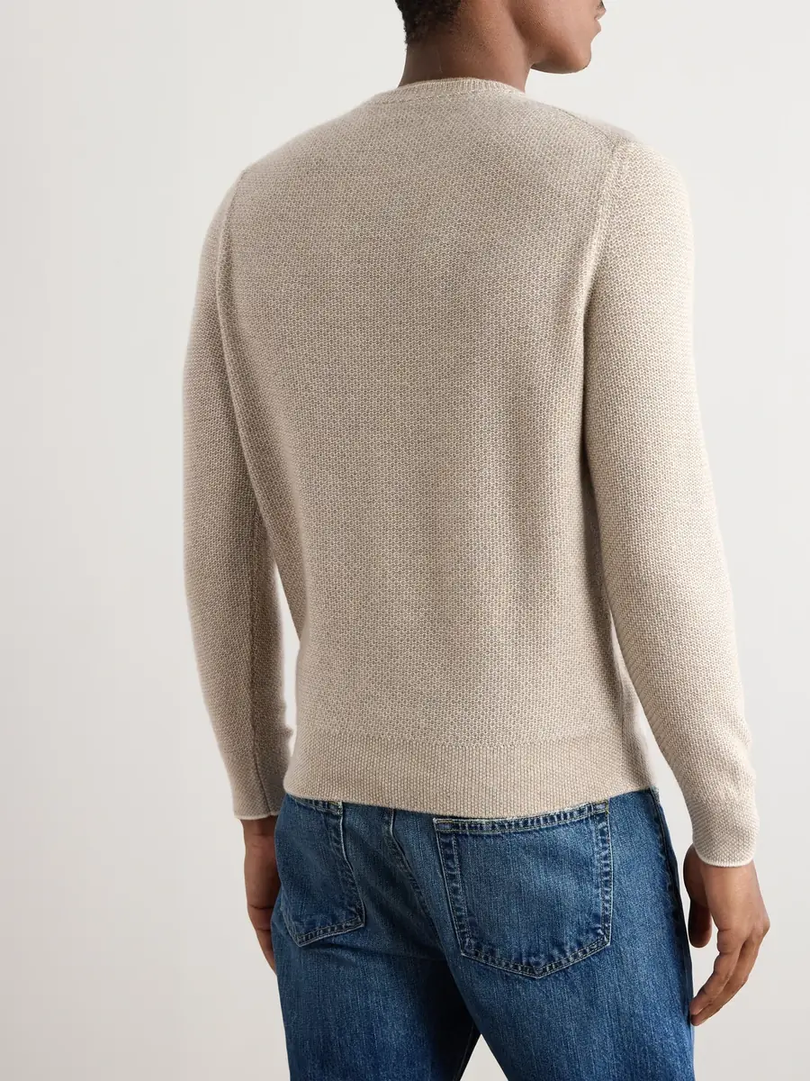 Loro Piana City Birdseye Baby Cashmere Sweater - Men | Thumbnail 3 Loro Piana City Birdseye Baby Cashmere Sweater - Men | Thumbnail 3