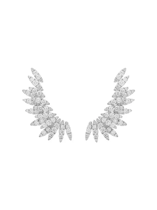 2.36ct Diamond 18K Gold Wing Climber Earrings