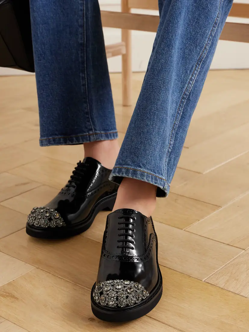 Roger Vivier Viv Rangers Flower Crystal-embellished Patent-leather Loafers | Thumbnail 2 Roger Vivier Viv Rangers Flower Crystal-embellished Patent-leather Loafers | Thumbnail 2