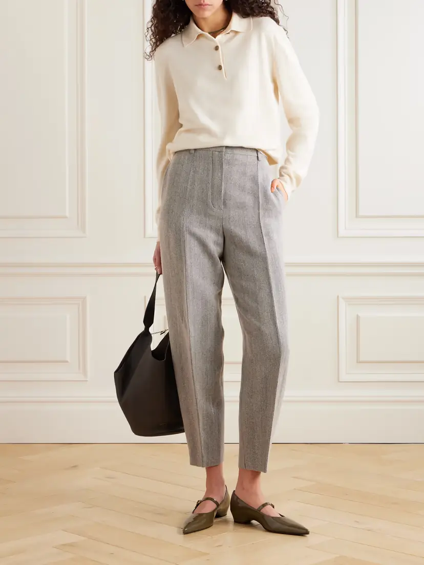 Loro Piana Dan Cropped Linen, Wool And Cashmere-blend Tapered Pants | Thumbnail 2 Loro Piana Dan Cropped Linen, Wool And Cashmere-blend Tapered Pants | Thumbnail 2