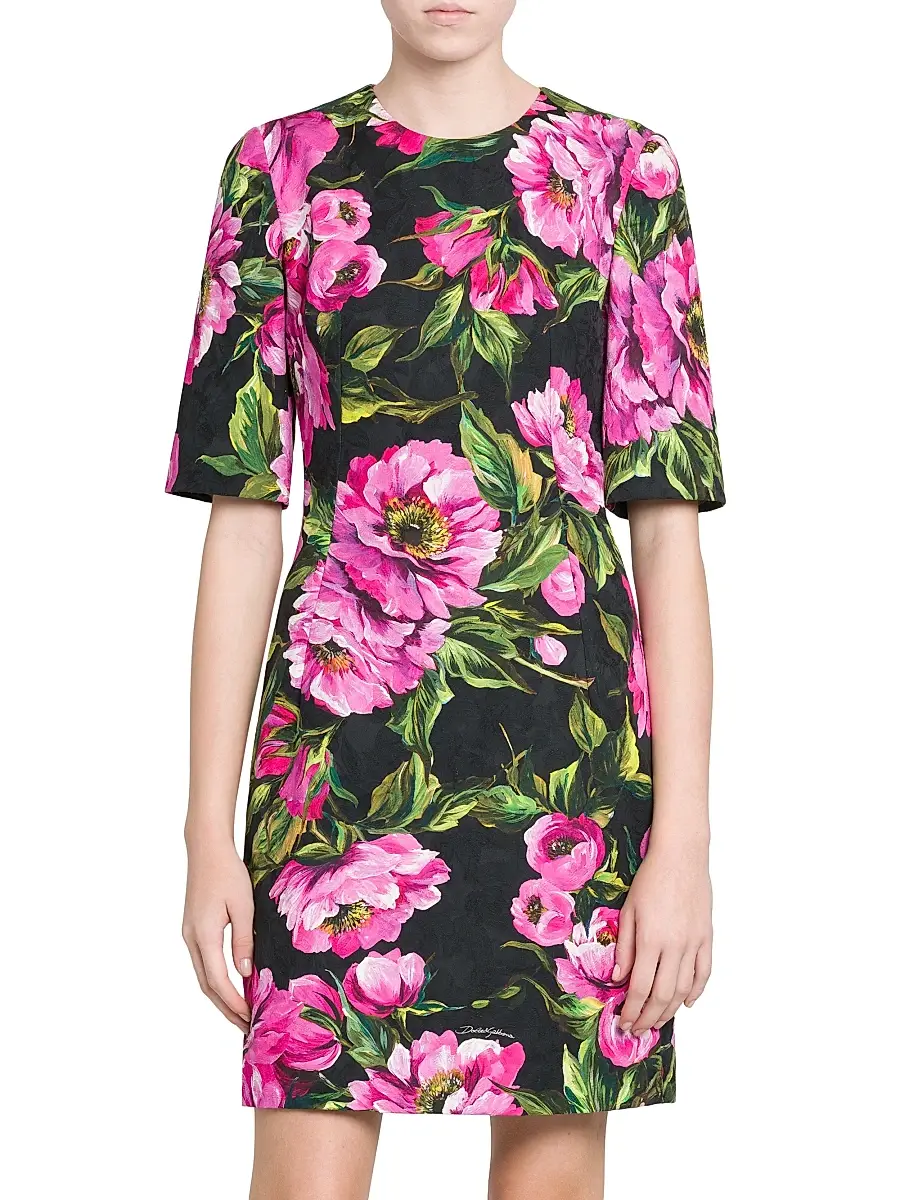 Dolce & Gabbana Women's Peonies Stretch-Cotton Minidress | Thumbnail 6 Dolce & Gabbana Women's Peonies Stretch-Cotton Minidress | Thumbnail 6