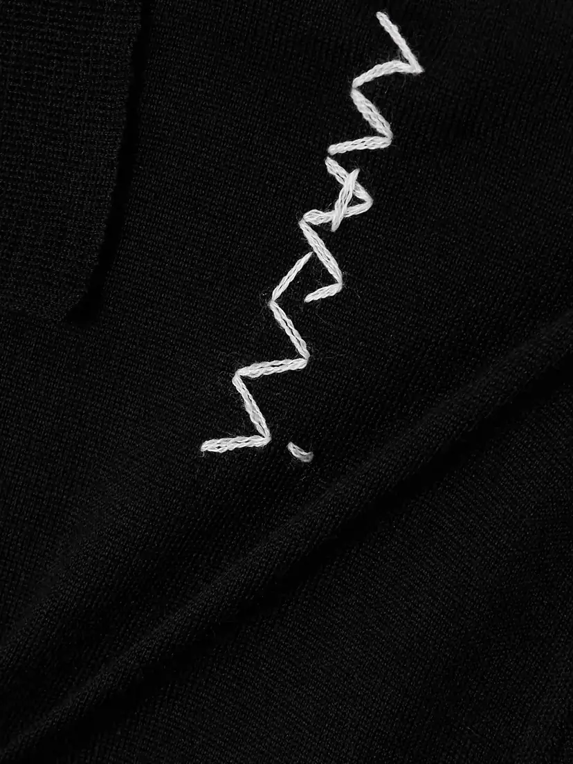 Marni Embroidered Wool And Silk-blend Polo | Thumbnail 5