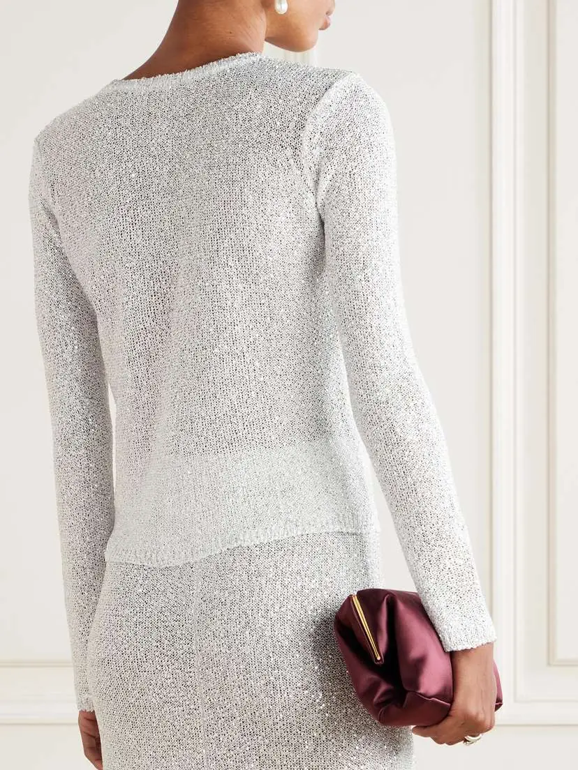 Alessandra Rich Sequined Knitted Cardigan | Thumbnail 3