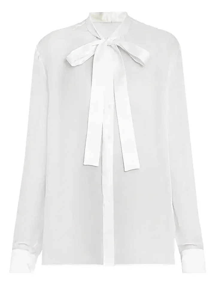Women's Silk Chiffon Tieneck Blouse Women's Silk Chiffon Tieneck Blouse