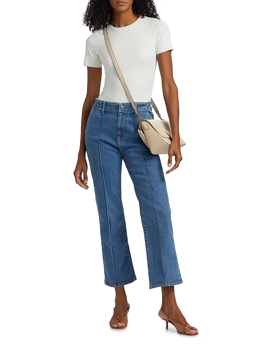 SIMKHAI Women's Ansel Crop Flare Jeans - Midnight Wash | Thumbnail 2