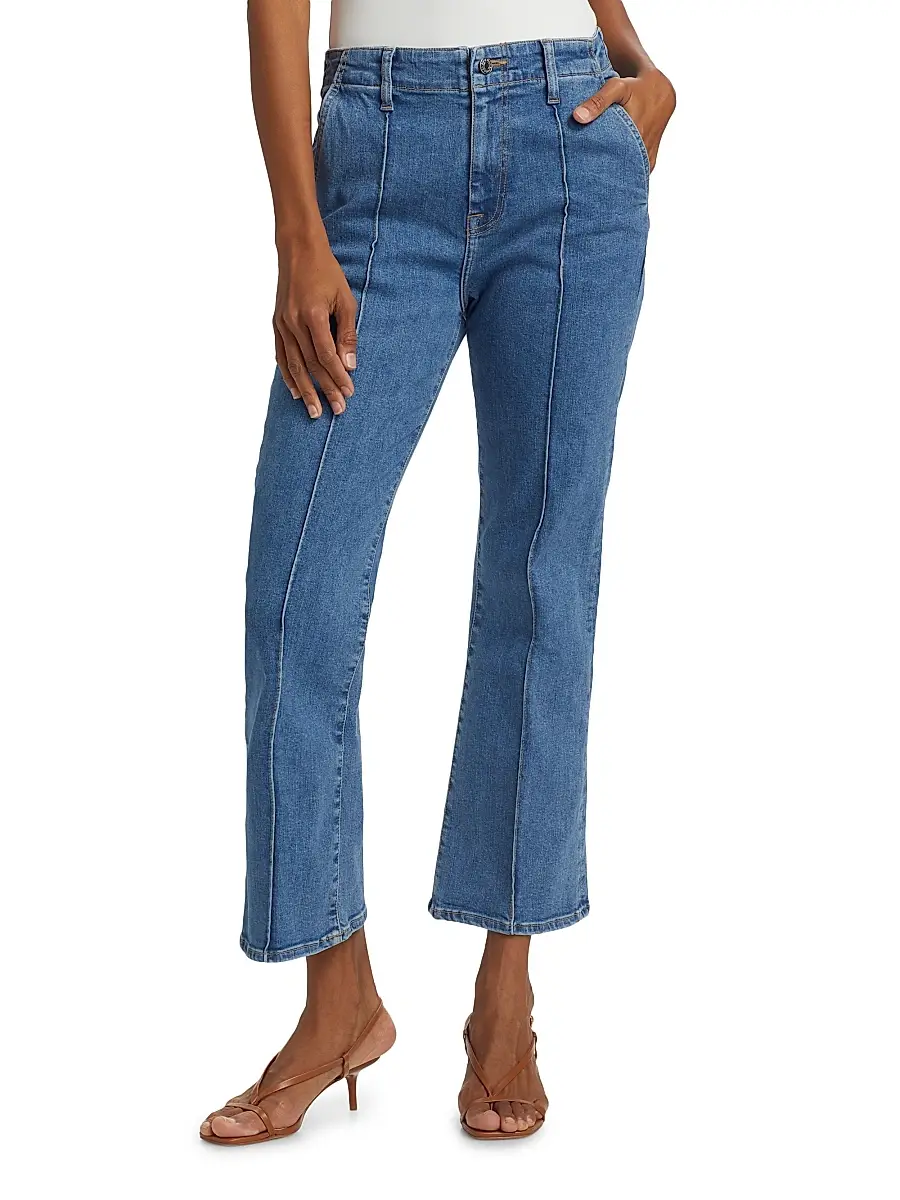 SIMKHAI Women's Ansel Crop Flare Jeans - Midnight Wash | Thumbnail 3